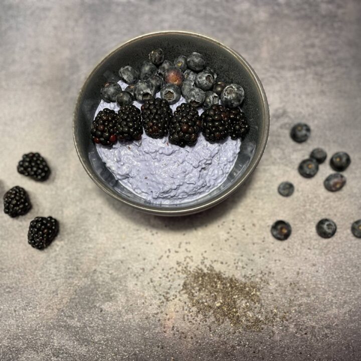 Superfood Blue Breakfast Bowl with Chia Seeds
