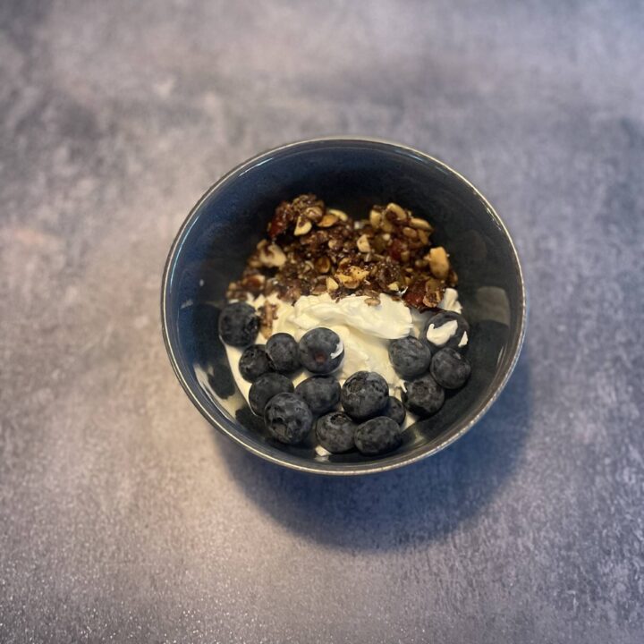 Keto Granola and Blueberry Breakfast Bowl