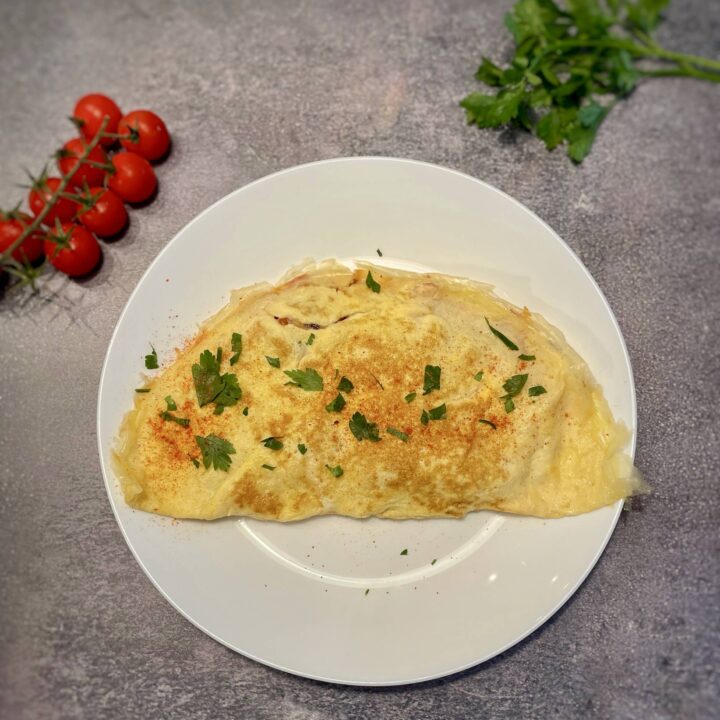 Cheese, Onion and Tomato Omelette