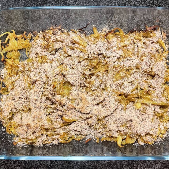 Curried Cabbage with an Almond Crust