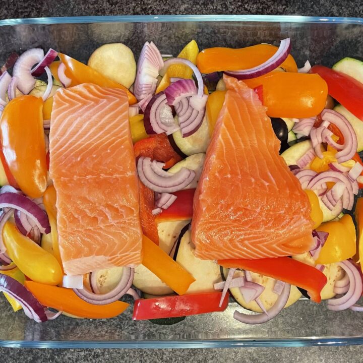 Mediterranean Salmon Tray Bake