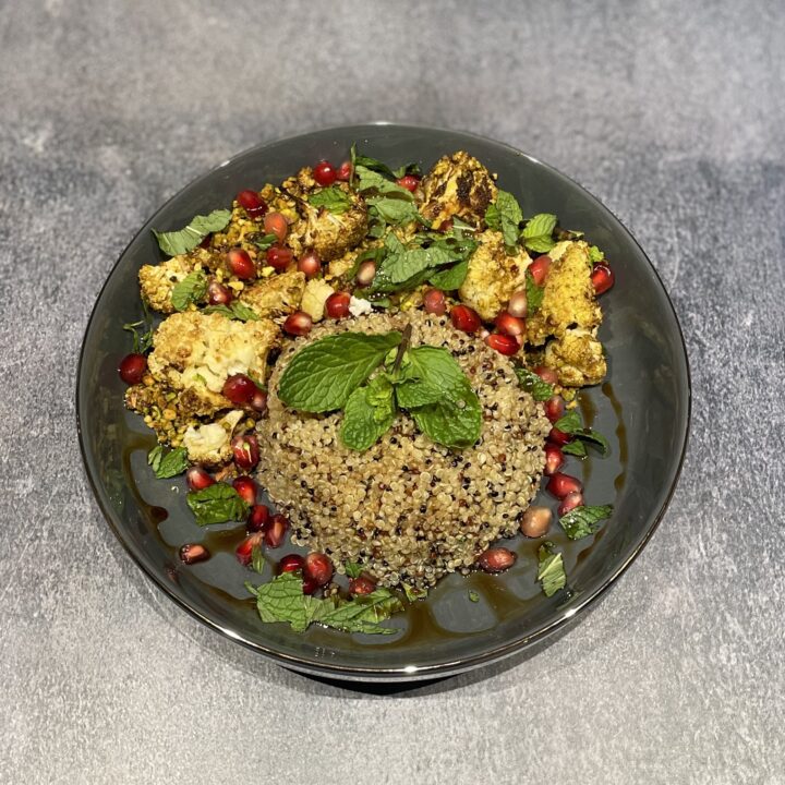 Vegan Moroccan Roast Cauliflower with a Pistachio Crust