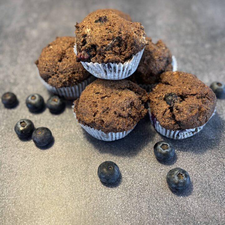 Gluten-Free Vegan Chocolate & Blueberry Muffins