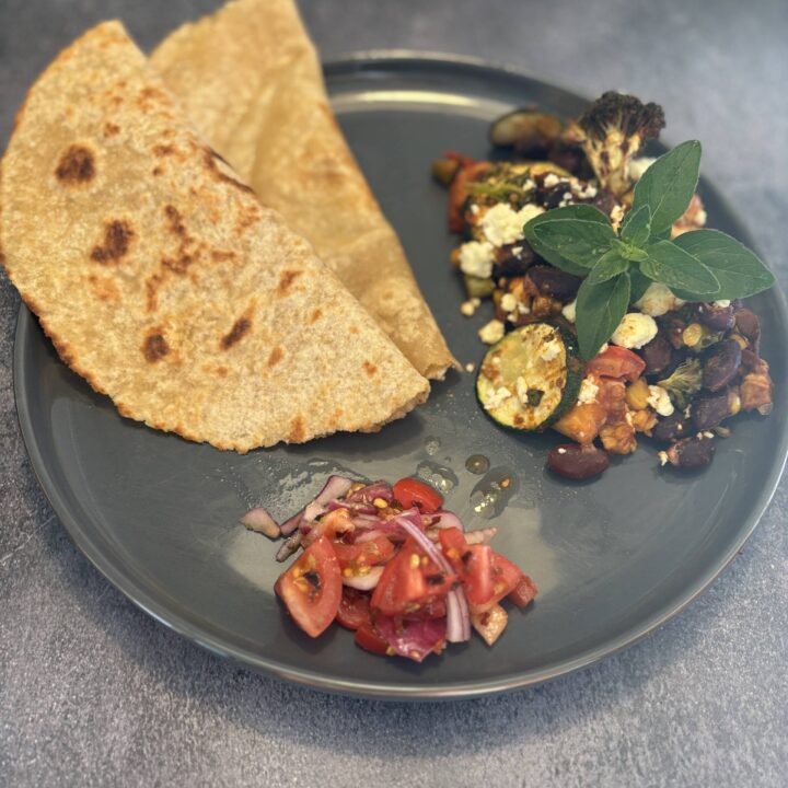 Mexican Roast Veg & Gluten-free Tortilla