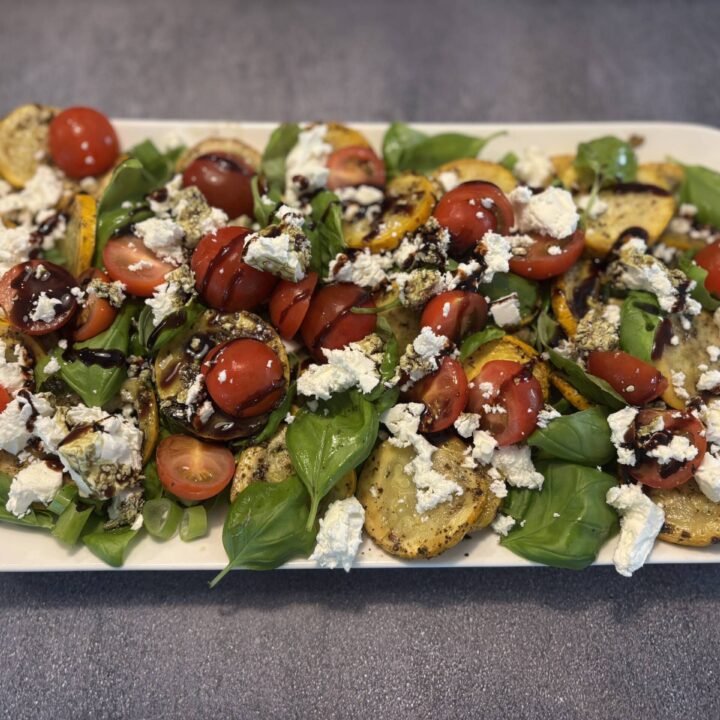 Roast Courgette, Basil & Feta Salad