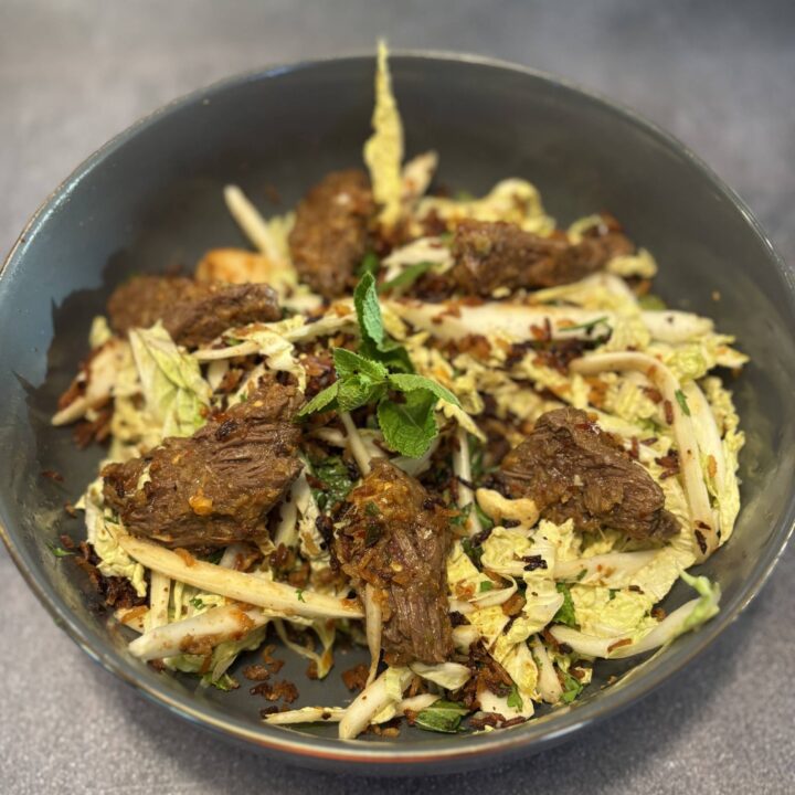 Crispy Rice and Beef Salad 