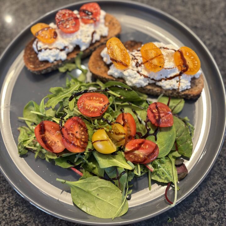 Sourdough with Cottage Cheese & Side Salad