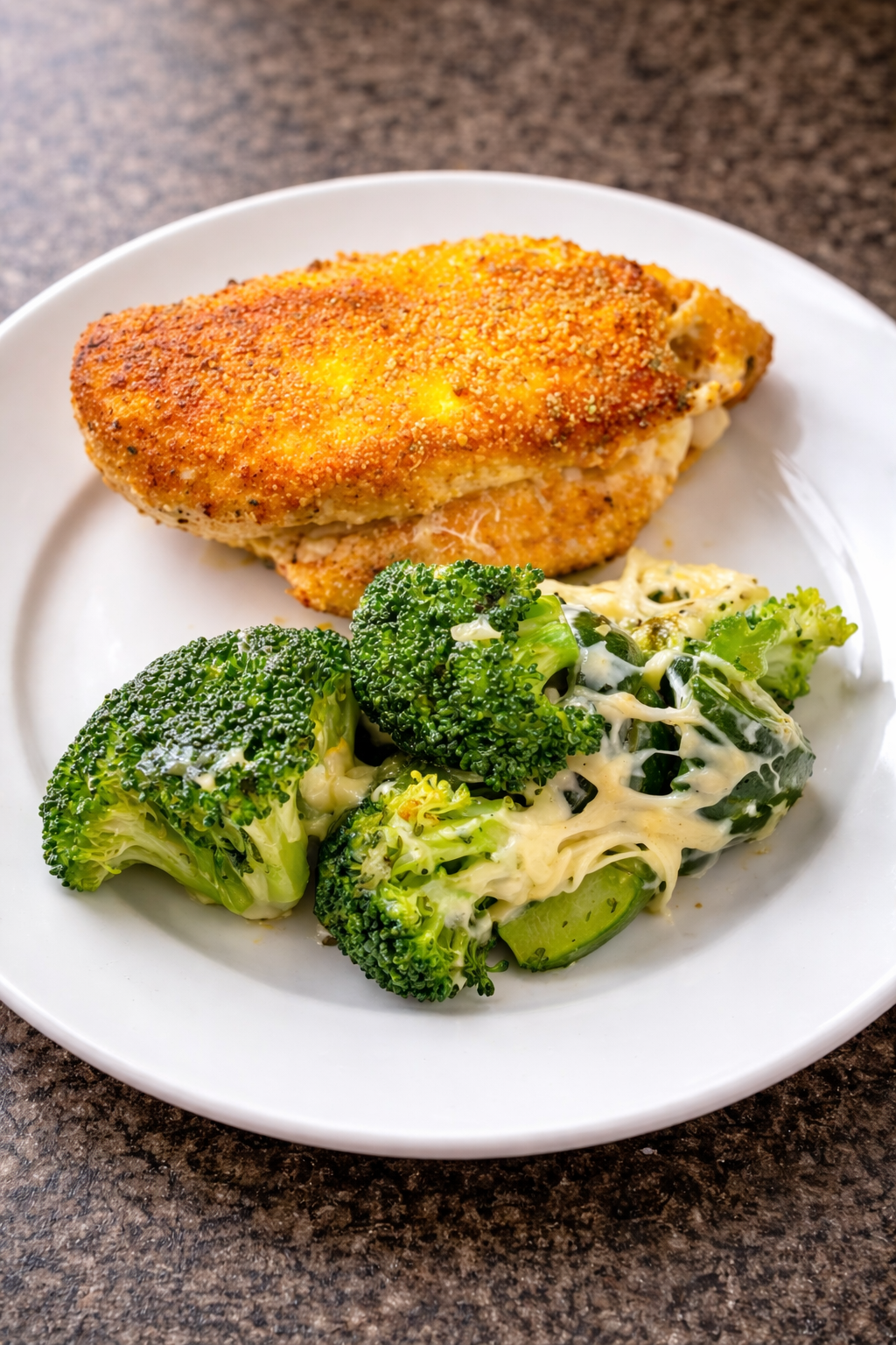 Crumbed Chicken & Cheesy Broccoli