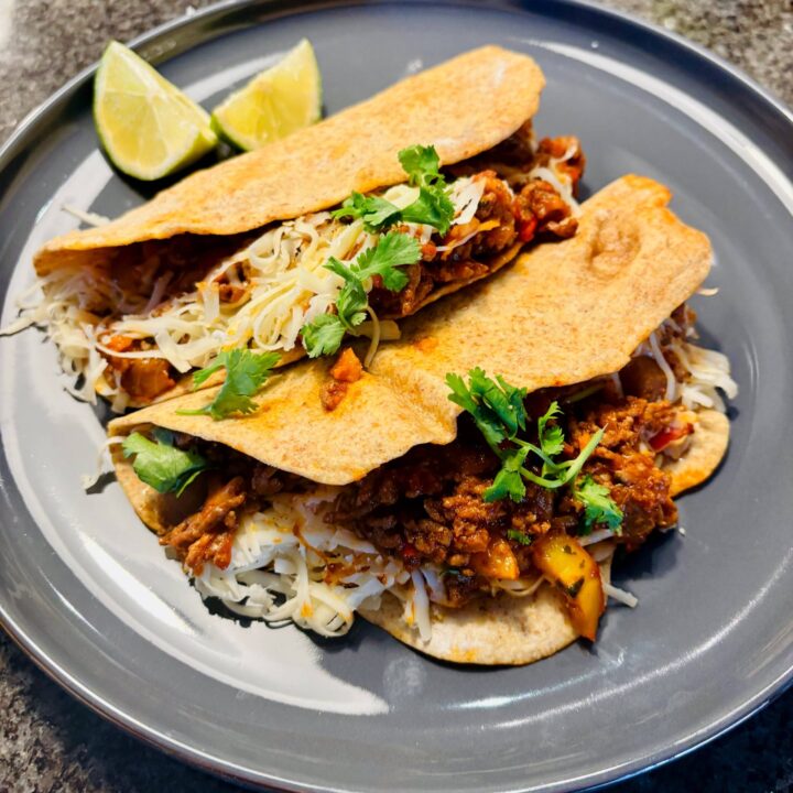 Tex-Mex Ground Beef & Veg Wholegrain Tacos